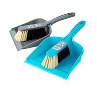 MR.SIGA Set di Spazzola e Paletta, Confezione con 2 Set, Blu e Grigio