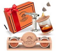 Mr. SMOKESOME Kit per affumicatore di whisky, da uomo, con torcia e 4 trucioli di legno, non necessita di butano, ideale come regalo per lo sposo, decorazione da bar, espositore perfetto per papà e