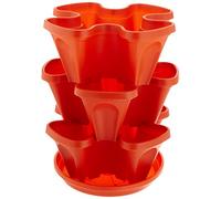 Mr. Stacky Set di fioriere verticali da giardino impilabili a 3 ripiani, in terracotta
