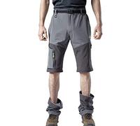 Mr.Stream 2 in 1Pantaloni da Uomo Walking Escursioni Elastico i Lunghi Zip off Lunghi Pantaloncini Asciugatura Rapida Convertibili Corti e Cargo Tasca Pantaloni Large Grey