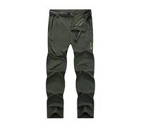 Mr.Stream Uomo Pantaloni Traspiranti Leggeri Si asciugano Velocemente per Escursioni Elastico Pantaloni Large Dark Green