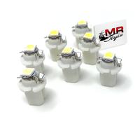 MR-Style Set di adesivi e 7 luci per tachimetro a LED ad alta potenza (bianco) compatibili con Mercedes W208 + W210, kit di conversione per illuminazione strumenti