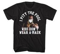 Mr. T Maschera Pity The Fool T-Shirt Maniche Corte Uomo Cotone Nero