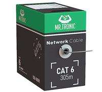 Mr. Tronic Cat6 Bulk Cavo Ethernet 305 m, Cavo di rete LAN Ethernet Cat 6 ad alta velocità per Internet veloce 1 Gbps 250 MHz, Cavo Ethernet AWG24, Cat6 UTP CCA (305 metri, Grigio)