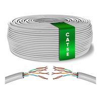 Mr. Tronic Cavo Ethernet Cat 5E da 100m Bulk, Cavo di Rete LAN Cat 5E ad Alta Velocità Per Connessione Internet Veloce 1 Gbps - 100 MHz AWG24 Sfuso | UTP CCA (100 Metri, Grigio)