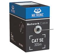 Mr. Tronic Cavo Ethernet Cat 5E da 305m Bulk Cabel, Cavo di Rete LAN Cat 5E ad Alta Velocità Per Connessione Internet Veloce 1 Gbps - 100 MHz AWG24 Cavo Sfuso | Cavo UTP CCA (305 Metri, Grigio)