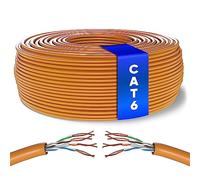 Mr. Tronic Cavo Ethernet Cat 6 da 100m Bulk Cabel, Cavo di Rete LAN Cat 6 ad Alta Velocità Per Connessione Internet Veloce 1 Gbps - 250 MHz AWG24 Sfuso | UTP CCA (100 Metri, Arancione)