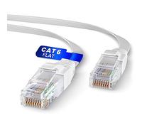 Mr. Tronic Cavo Ethernet Cat 6 da 10m Piatto, Cavo di Rete LAN Cat 6 ad Alta Velocità con Connettori RJ45 Per una Connessione Internet Veloce 1 Gbps - Patch AWG24 | UTP CCA (10 Metri, Bianco)