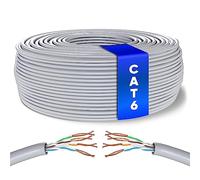 Mr. Tronic Cavo Ethernet Cat 6 da 200m Bulk Cabel, Cavo di Rete LAN Cat 6 ad Alta Velocità Per Connessione Internet Veloce 1 Gbps - 250 MHz AWG24 Sfuso | UTP CCA (200 Metri, Grigio)