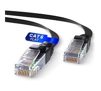 Mr. Tronic Cavo Ethernet Cat 6 da 30m Piatto, Cavo di Rete LAN Cat 6 ad Alta Velocità con Connettori RJ45 Per una Connessione Internet Veloce 1 Gbps - Patch AWG24 | UTP CCA (30 Metri, Nero)