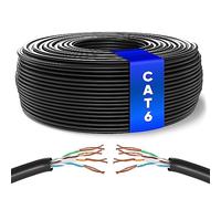 Mr. Tronic Cavo Ethernet Cat 6 da 50m Bulk Cabel, Cavo di Rete LAN Cat 6 ad Alta Velocità Per Connessione Internet Veloce 1 Gbps - 250 MHz AWG24 Sfuso | UTP CCA (50 Metri, Nero)