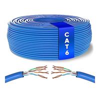 Mr. Tronic Cavo Ethernet Cat 6 da 50m Bulk Cabel, Cavo di Rete LAN Cat 6 ad Alta Velocità Per Connessione Internet Veloce 1 Gbps - 250 MHz AWG24 Sfuso | UTP CCA (50 Metri, Blu)