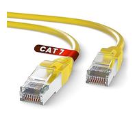 Mr. Tronic Cavo Ethernet Cat 7 da 10 m, cavo di rete LAN con connettori RJ45 per una connessione Internet rapida e affidabile - Cat7 con connessione | Internet SFTP (10 metri, giallo)