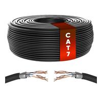 Mr. Tronic Cavo Ethernet Cat 7 da 50m Bulk Cabel, Rame Puro Cavo di Rete LAN Cat 7 Ad Alta Velocità Per Connessione Internet Veloce 10 Gbps - Cat7 Cavo Patch, AWG28, SFTP, 600 MHz (50 Metri, Nero)
