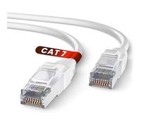 Mr. Tronic Cavo Ethernet Cat 7 da 5m, Rame Puro Cavo di Rete LAN Cat 7 ad Alta Velocità con Connettori RJ45 Per Connessione Internet Veloce - Rame Cat7 Cavo Patch, AWG28, SFTP (5 Metri, Bianco)