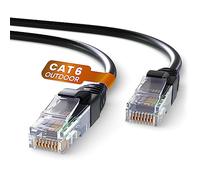 Mr. Tronic Cavo Impermeabile Esterno Ethernet Cat 6 da 20m, Cavo di Rete LAN Cat 6 ad Alta Velocità con Connettori RJ45 Per Internet Veloce 1 Gbps - Patch AWG24 | UTP CCA (20 Metri, Nero)
