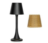 Mr. White Lampada da tavolo a LED, impermeabile, ricaricabile, senza fili, touch dimmerabile, per ristorante, cucina, patio, cena, sala da pranzo (nero)
