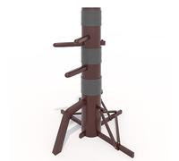 MR Wing Chun - Manichino in legno Mook Yan Jong, bersaglio da allenamento IP Man con base treppiede, altezza regolabile per allenamento Mook Yan Jong con 3 pad da colpire, arti marziali tradizionali