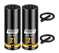 Mr.wintek PRO - 2 bussole a impatto per ponteggi da 21 mm, con perno di fissaggio e O-Ring, design a 12 punti e presa da 81,5 mm, marcatura in rilievo giallo intenso, in acciaio CR-MO per accoppiatore