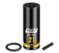 Mr.wintek Pro - Bussola a percussione per ponteggi da 21 mm, con perno di fissaggio e O-Ring, design a 12 punti e presa lunga 81,5 mm, marcatura in rilievo giallo intenso, acciaio CR-MO per