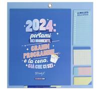 Mr.Wonderful - Calendario da parete magnetico 2024 blu - Portami bei momenti, grandi programmi... e la cena, … 34 x 35 x 0,5