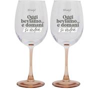 Mr. Wonderful - Calice da vino - Oggi beviamo... e domani si vedrà - Calice da vino con messaggio - Realizzato in vetro - Capacità: 47 onfezione da 2)
