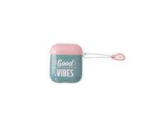 Mr. Wonderful Custodia sottile in TPU glitterata con scritta Good Vibes Apple Airpods. Compatibile con Airpods 1 e 4