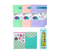 Mr. Wonderful Pack Back to Fun Soft Colours - 2 Penne Cancellabili Bo-Bo, Adesivi Speciali e 3 Quaderni A5