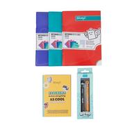 Mr. Wonderful Pack Back to School Deep Colours - 2 Penne Cancellabili Bo-Bo, Adesivi e 3 Quaderni A5