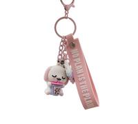 Mr. Wonderful - Portachiavi Lazy coniglietto con ciondoli - No Plan Is the Plan - Portachiavi in gomma e metallo con messaggio - Accessorio originale