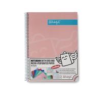 Mr. Wonderful - Quaderno A4 turchese - 240 pagine con quadretti microperforati - Copertina extra rigida - Rilegatura a spirale - Adesivi inclusi