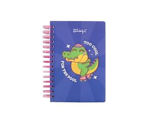 Mr. Wonderful Quaderno A5 con Copertina in Rilievo Coccodrillo Too Cool for the Pool - 160 Pagine a Quadretti con Adesivi
