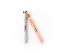 Mr. Wonderful - Set 2 Penne Cancellabili Bo-Bo Click! “Procione e Capibara” - Gomma sulla Punta - Inchiostri Blu e Nero