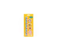 Mr. Wonderful Set con 3 Matite, 3 Gomme e 1 Temperamatite Wonder Comic - Kit Cancelleria Scuola e Disegno