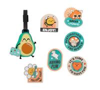 Mr. Wonderful Set d'étiquette à bagage + autocollants-Avocat Unisex, Multicolore, Estándar