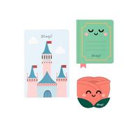 Mr. Wonderful Set di 3 Blocchi per Appunti Castello, Libro e Rosa - Blocchi Note Giornata del Libro