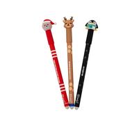 Mr. Wonderful - Set di 3 Penne Cancellabili Bo-Bo - Babbo Natale, Pinguino e Renna - Accessorio di Cartoleria Originale - Idea Regalo