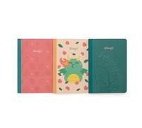 Mr.Wonderful - Set di 3 quaderni A6 - Drago, rosa e principessa - Set di 3 quaderni formato A6 con rilegatura cucita.