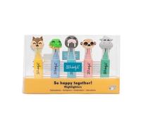Mr. Wonderful Set di 5 Mini Evidenziatori Pastello Wonder Comic con Astuccio Trasparente