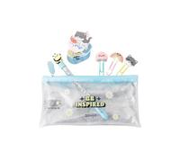 Mr. Wonderful - Set di astuccio + penna + graffette + sticker glitter - Be inspired