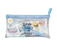 Mr.Wonderful - Set di astuccio + penna + graffette + sticker glitter - Write your own destiny