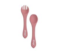 Mr. Wonderful - Set di posate in silicone per bambini - Rosa - Privi di BPA, PVC, piombo e ftalati - Adatti per lavastoviglie