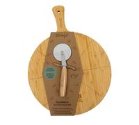 Mr. Wonderful - Set per Fare pizze col Migliore dei papà: Il Mio - Composto da Un Tagliere in Legno Circolare, e Un tagliapizza in Metallo