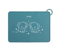 Mr. Wonderful - Sottopiatto in silicone per bambini - Elefante blu - Senza BPA, PVC, BPS e ftalati - Si arrotola facilmente