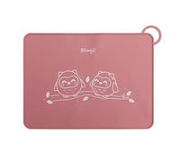 Mr. Wonderful - Sottopiatto in silicone per bambini - Gufo rosa - Senza BPA, PVC, BPS e ftalati - Si arrotola facilmente