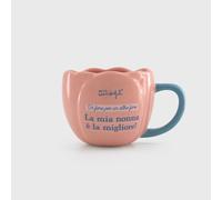 Mr.Wonderful - Tazza - Un fiore per un altro fiore, Mia nonna è la migliore! - Tazza in ceramica a forma di rosa con messaggio per le nonne - Regalo per la festa della mamma