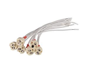 MR16 GU5.3/G4 Lamp Holder, Bi-Pin Base per lampadina alogena/LED da 12 V, presa in ceramica con 150 mm per G4, G6.35, GY6.35, GX5.3 MR16, GZ4 MR11 (6)