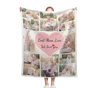 Mraxovid - Coperta con foto personalizzata, collage di immagini, coperta per la festa della mamma, regali per la mamma, personalizzata con 8 foto, bellissimo plaid per la famiglia, ideale per