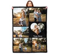 Mraxovid Coperta fotografica personalizzata Coperta collage di immagini Coperte per la festa della mamma Regali per la mamma Personalizzata 6 foto Memory Coperta plaid per famiglia Compleanno