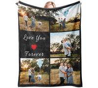 Mraxovid Foto personalizzate Coperta regalo con collage testo fotografico Coperte personalizzate regalo Coperta di tiro personalizzata per la famiglia mamma papà bambini moglie,150x200cm